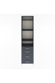 Arges Dolap 4 Raflı 4 Çekmeceli 60x30x243 Antrasit-Antrasit