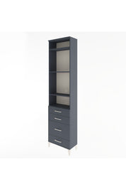 Arges Dolap 4 Raflı 4 Çekmeceli 60x30x243 Antrasit-Antrasit