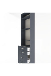 Arges Dolap 4 Raflı 4 Çekmeceli 60x30x243 Antrasit-Antrasit