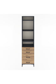 Arges Dolap 4 Raflı 4 Çekmeceli 60x30x243 Antrasit-Çam