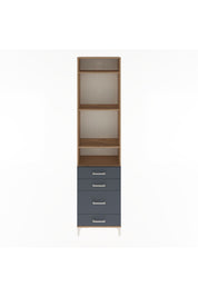 Arges Dolap 4 Raflı 4 Çekmeceli 60x30x243 Çam-Antrasit