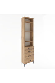 Arges Dolap 4 Raflı 4 Çekmeceli 60x30x243 Çam-Çam