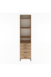 Arges Dolap 4 Raflı 4 Çekmeceli 60x30x243 Çam-Çam