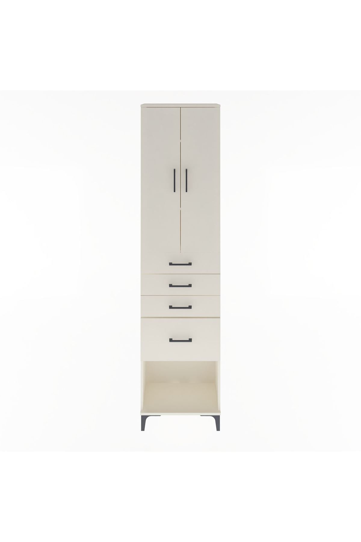 Arges Dolap 3 Raflı 4 Çekmeceli 2 Kapaklı 60x30x243 Aytaşı-Aytaşı