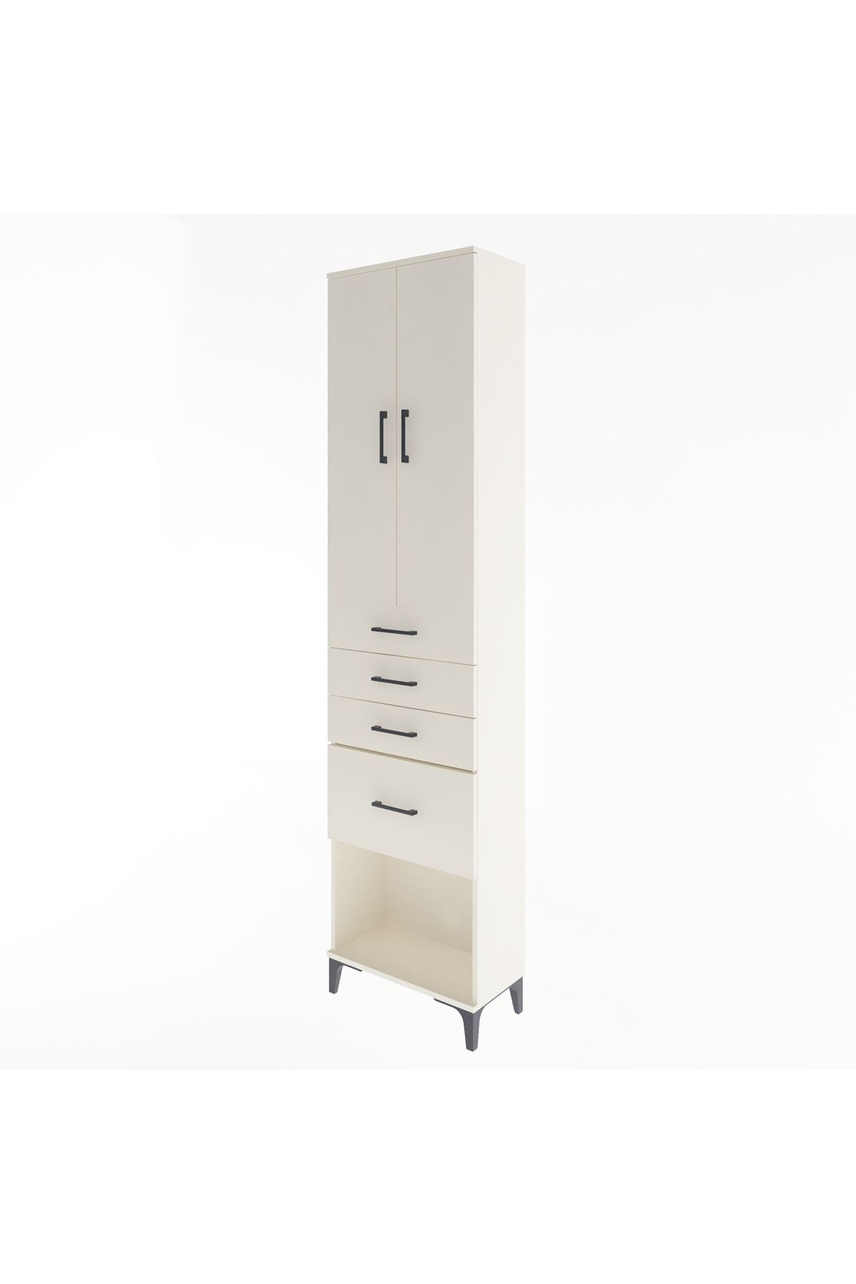 Arges Dolap 3 Raflı 4 Çekmeceli 2 Kapaklı 60x30x243 Aytaşı-Aytaşı