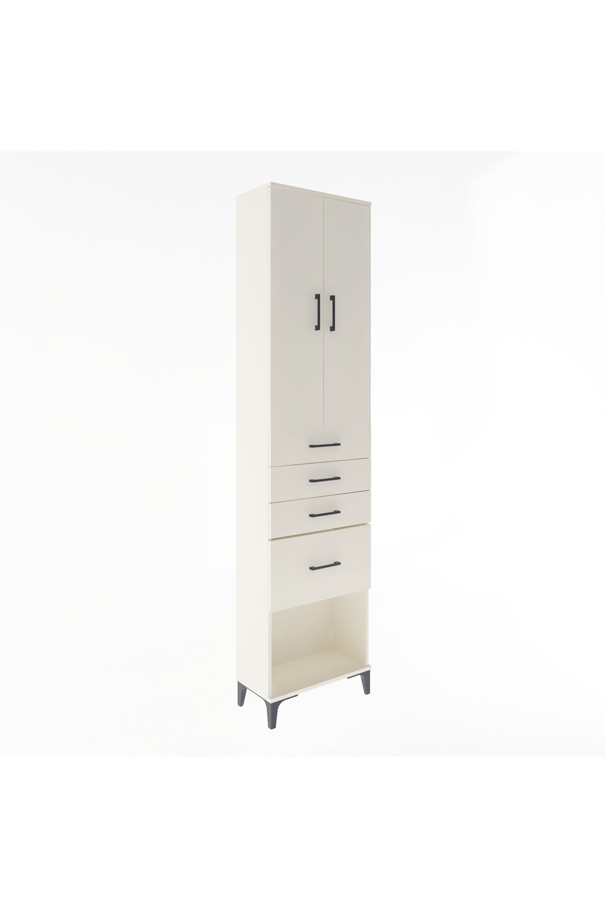 Arges Dolap 3 Raflı 4 Çekmeceli 2 Kapaklı 60x30x243 - S32M025V1A