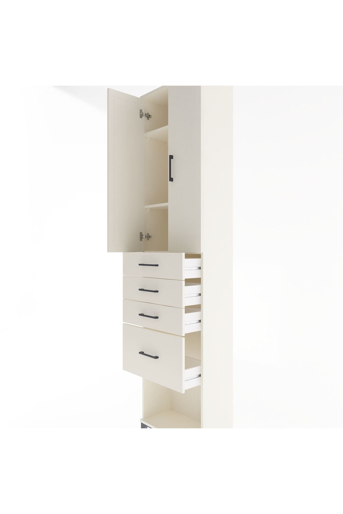 Arges Dolap 3 Raflı 4 Çekmeceli 2 Kapaklı 60x30x243 Aytaşı-Aytaşı