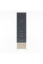 Arges Dolap 3 Raflı 4 Çekmeceli 2 Kapaklı 60x30x243 Aytaşı-Antrasit