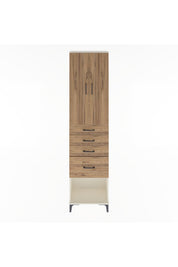 Arges Dolap 3 Raflı 4 Çekmeceli 2 Kapaklı 60x30x243 Aytaşı-Çam