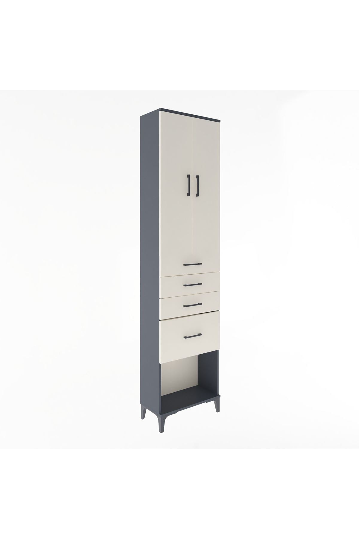 Arges Dolap 3 Raflı 4 Çekmeceli 2 Kapaklı 60x30x243 - S32M025V4A