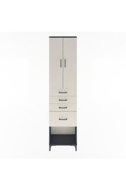 Arges Dolap 3 Raflı 4 Çekmeceli 2 Kapaklı 60x30x243 Antrasit-Aytaşı