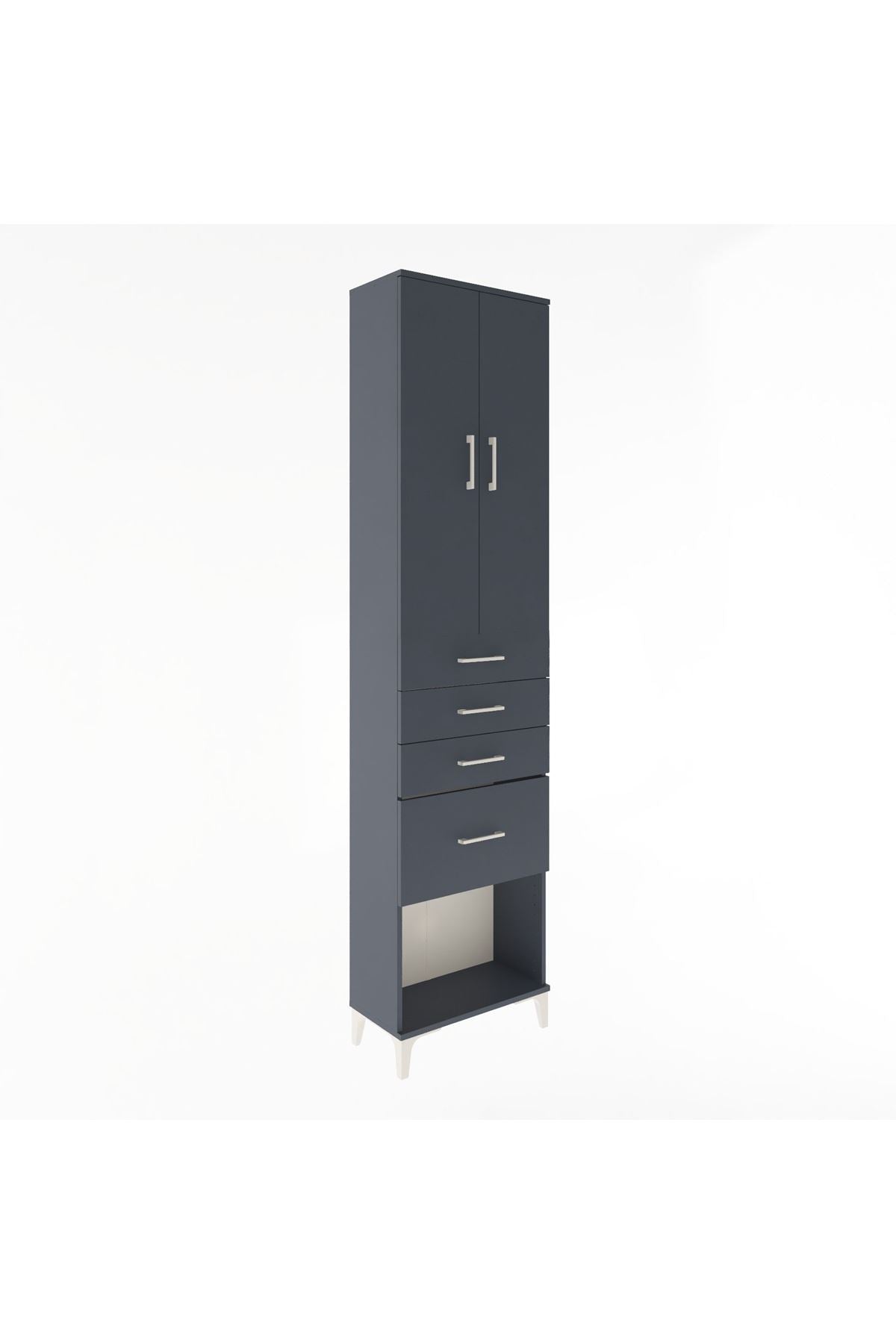 Arges Dolap 3 Raflı 4 Çekmeceli 2 Kapaklı 60x30x243 - S32M025V5A