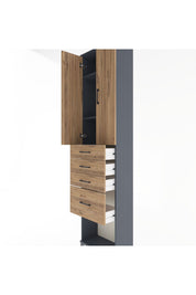 Arges Dolap 3 Raflı 4 Çekmeceli 2 Kapaklı 60x30x243 - S32M025V6A