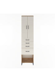 Arges Dolap 3 Raflı 4 Çekmeceli 2 Kapaklı 60x30x243 Çam-Aytaşı
