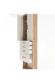 Arges Dolap 3 Raflı 4 Çekmeceli 2 Kapaklı 60x30x243 Çam-Aytaşı