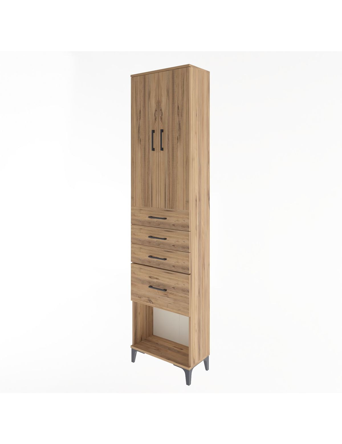 Arges Dolap 3 Raflı 4 Çekmeceli 2 Kapaklı 60x30x243 - S32M025V9A