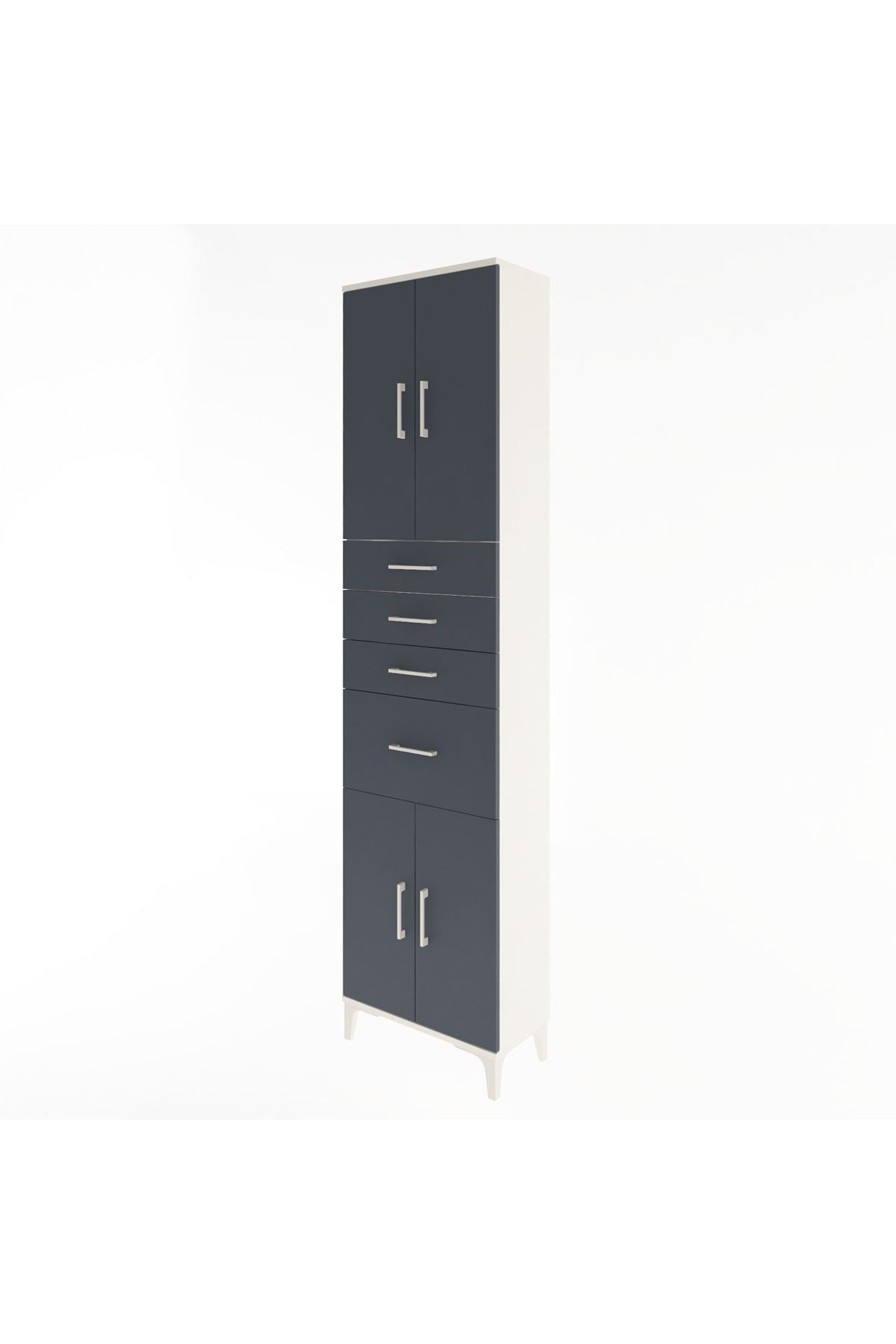 Arges Dolap 5 Raflı 4 Çekmeceli 4 Kapaklı 60x30x243 - S32M026V2A