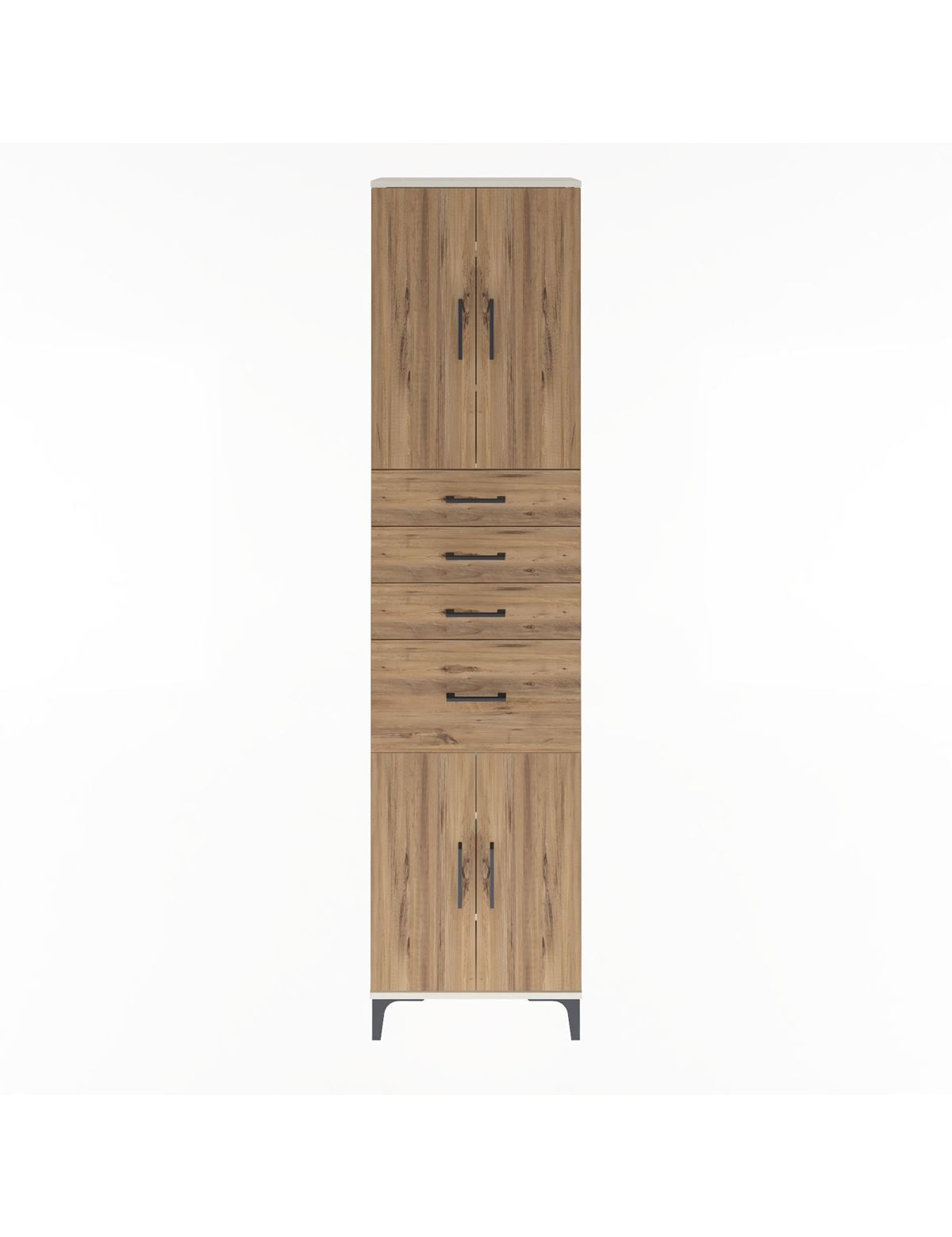 Arges Dolap 5 Raflı 4 Çekmeceli 4 Kapaklı 60x30x243 Aytaşı-Çam