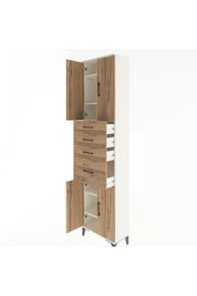 Arges Dolap 5 Raflı 4 Çekmeceli 4 Kapaklı 60x30x243 Aytaşı-Çam