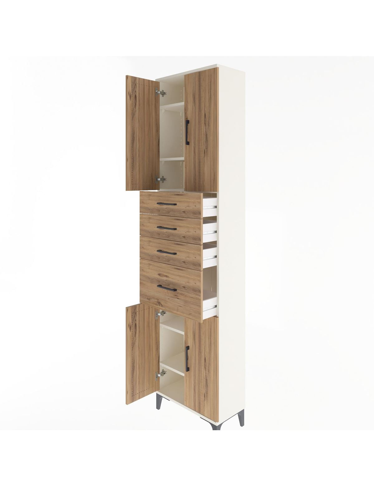 Arges Dolap 5 Raflı 4 Çekmeceli 4 Kapaklı 60x30x243 - S32M026V3A