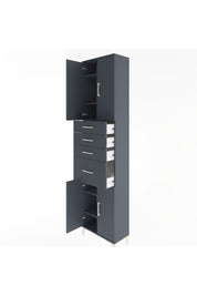 Arges Dolap 5 Raflı 4 Çekmeceli 4 Kapaklı 60x30x243 Antrasit-Antrasit