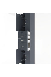 Arges Dolap 5 Raflı 4 Çekmeceli 4 Kapaklı 60x30x243 Antrasit-Antrasit