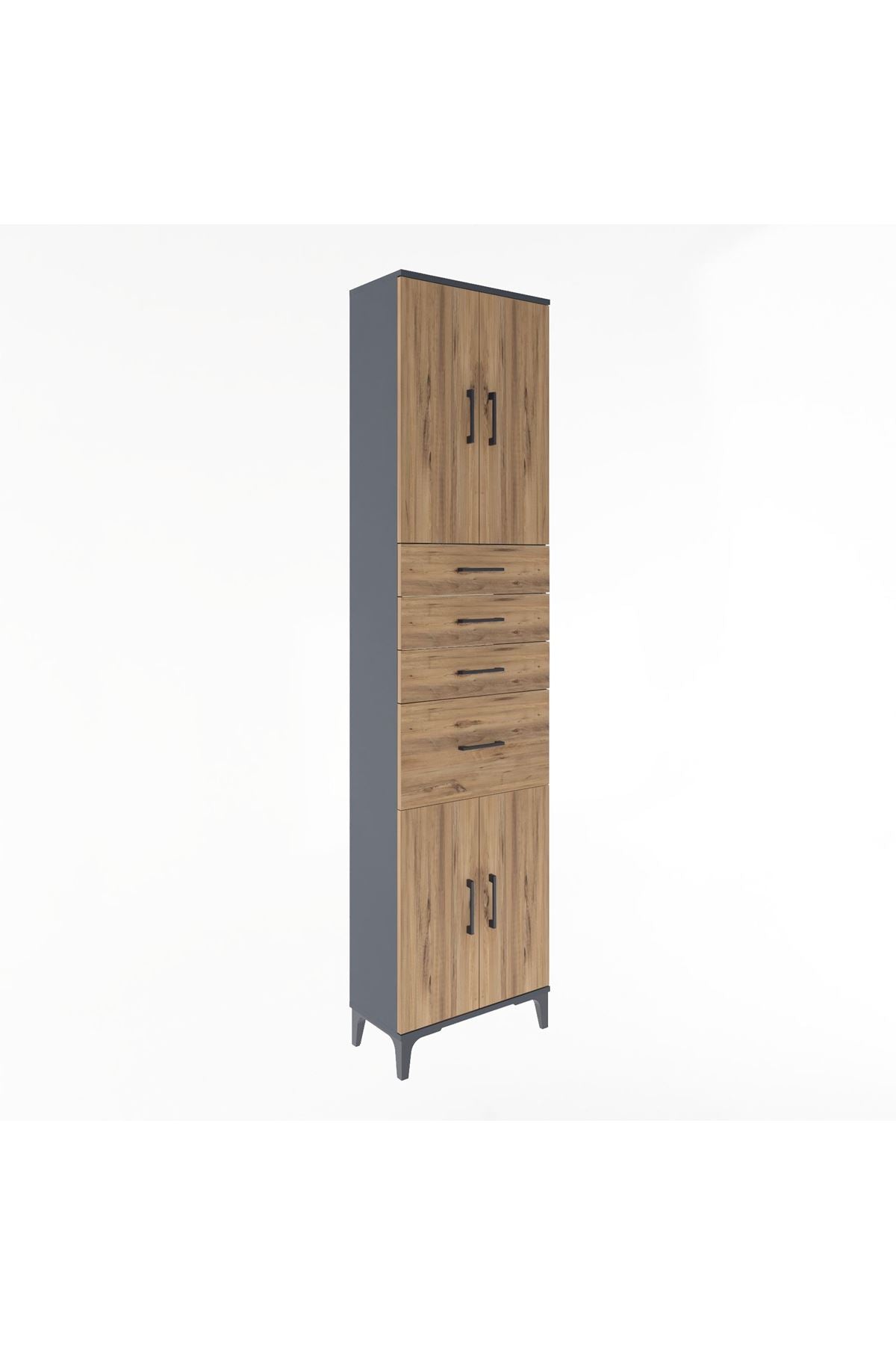 Arges Dolap 5 Raflı 4 Çekmeceli 4 Kapaklı 60x30x243 - S32M026V6A