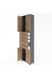Arges Dolap 5 Raflı 4 Çekmeceli 4 Kapaklı 60x30x243 - S32M026V6A