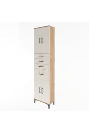Arges Dolap 5 Raflı 4 Çekmeceli 4 Kapaklı 60x30x243 Çam-Aytaşı
