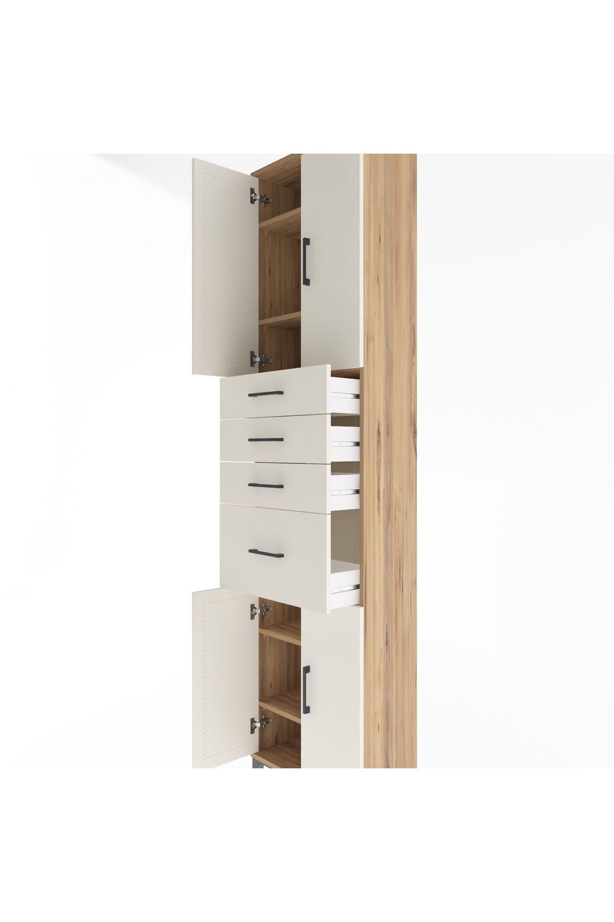 Arges Dolap 5 Raflı 4 Çekmeceli 4 Kapaklı 60x30x243 - S32M026V7A