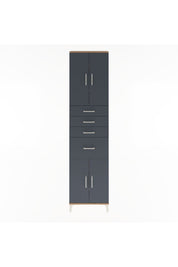 Arges Dolap 5 Raflı 4 Çekmeceli 4 Kapaklı 60x30x243 Çam-Antrasit