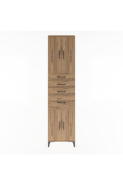 Arges Dolap 5 Raflı 4 Çekmeceli 4 Kapaklı 60x30x243 Çam-Çam