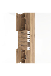 Arges Dolap 5 Raflı 4 Çekmeceli 4 Kapaklı 60x30x243 Çam-Çam