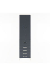 Arges Dolap 4 Raflı 5 Çekmeceli 2 Kapaklı 60x30x243 Aytaşı-Antrasit