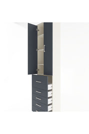 Arges Dolap 4 Raflı 5 Çekmeceli 2 Kapaklı 60x30x243 Aytaşı-Antrasit