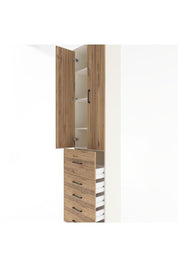 Arges Dolap 4 Raflı 5 Çekmeceli 2 Kapaklı 60x30x243 Aytaşı-Çam