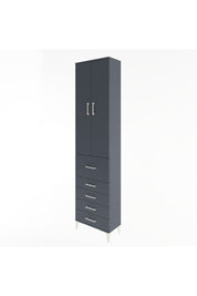 Arges Dolap 4 Raflı 5 Çekmeceli 2 Kapaklı 60x30x243 Antrasit-Antrasit