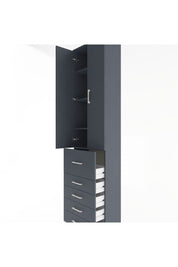 Arges Dolap 4 Raflı 5 Çekmeceli 2 Kapaklı 60x30x243 Antrasit-Antrasit