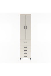Arges Dolap 4 Raflı 5 Çekmeceli 2 Kapaklı 60x30x243 Çam-Aytaşı