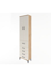 Arges Dolap 4 Raflı 5 Çekmeceli 2 Kapaklı 60x30x243 Çam-Aytaşı