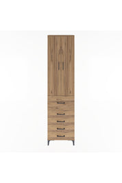 Arges Dolap 4 Raflı 5 Çekmeceli 2 Kapaklı 60x30x243 Çam-Çam