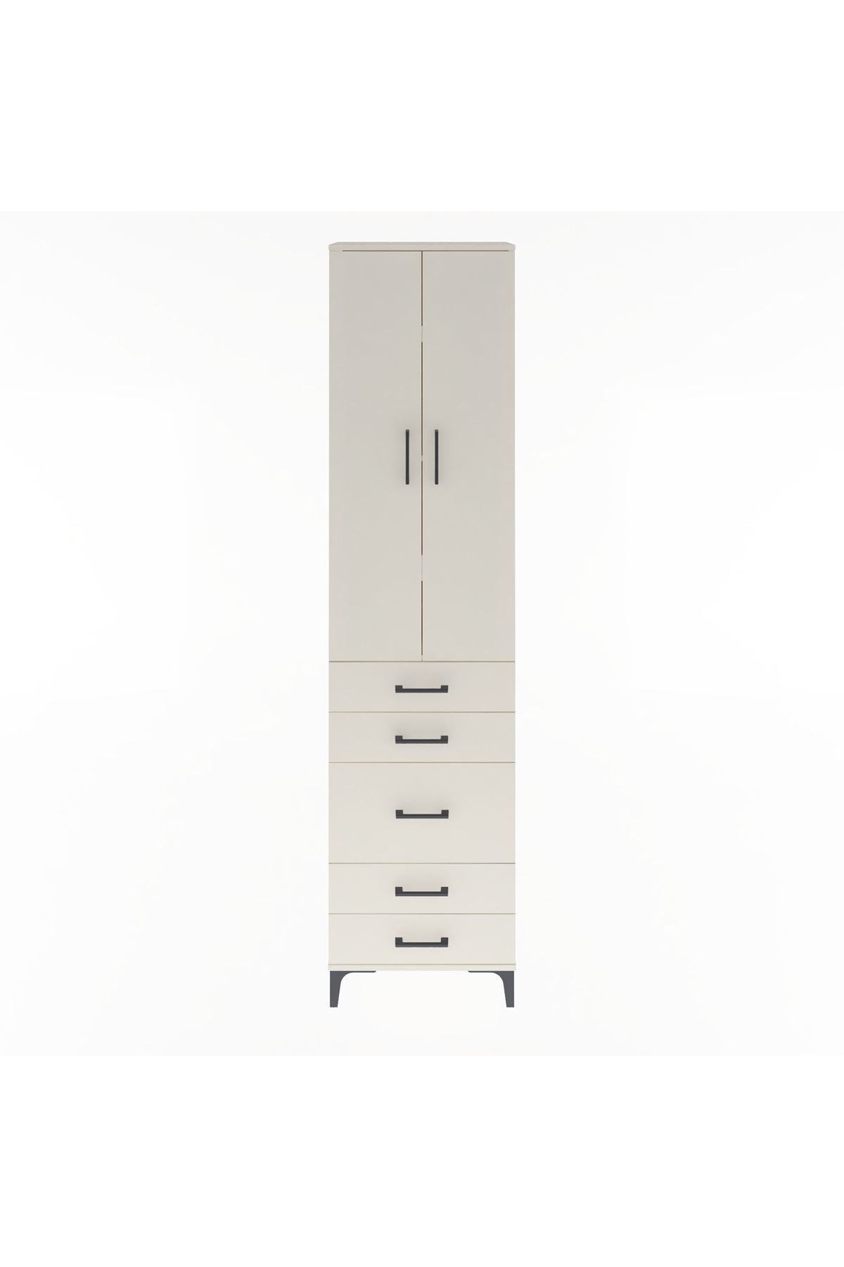 Arges Dolap 4 Raflı 5 Çekmeceli 2 Kapaklı 60x30x243 Aytaşı-Aytaşı