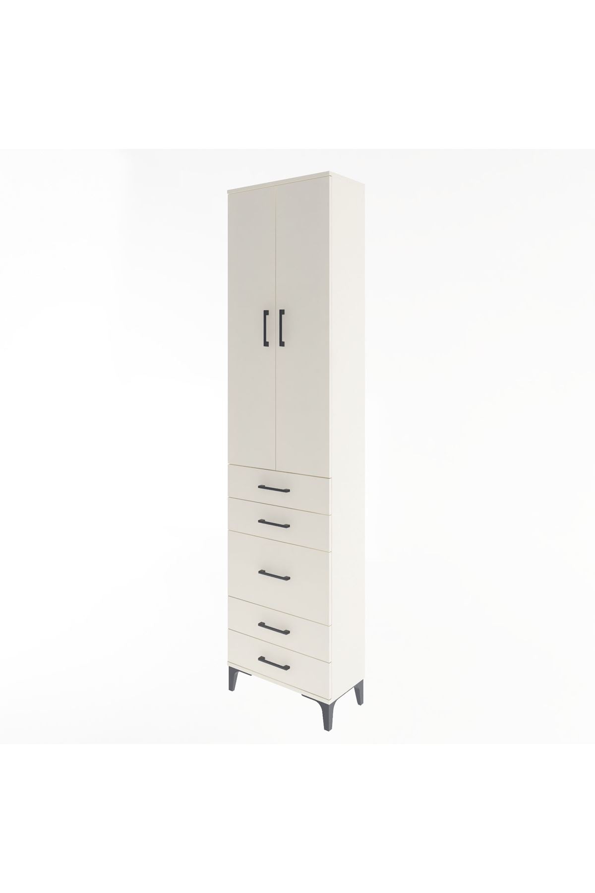 Arges Dolap 4 Raflı 5 Çekmeceli 2 Kapaklı 60x30x243 Aytaşı-Aytaşı