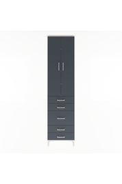 Arges Dolap 4 Raflı 5 Çekmeceli 2 Kapaklı 60x30x243 Aytaşı-Antrasit