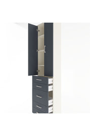 Arges Dolap 4 Raflı 5 Çekmeceli 2 Kapaklı 60x30x243 Aytaşı-Antrasit