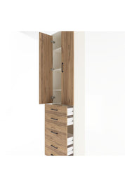 Arges Dolap 4 Raflı 5 Çekmeceli 2 Kapaklı 60x30x243 Aytaşı-Çam