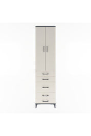 Arges Dolap 4 Raflı 5 Çekmeceli 2 Kapaklı 60x30x243 Antrasit-Aytaşı