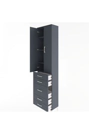Arges Dolap 4 Raflı 5 Çekmeceli 2 Kapaklı 60x30x243 Antrasit-Antrasit