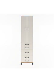 Arges Dolap 4 Raflı 5 Çekmeceli 2 Kapaklı 60x30x243 Çam-Aytaşı