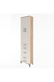 Arges Dolap 4 Raflı 5 Çekmeceli 2 Kapaklı 60x30x243 Çam-Aytaşı